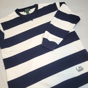 Lauren Ralph Lauren Stripe Navy White Nautical Thick Knit Pullover Size SM Shirt